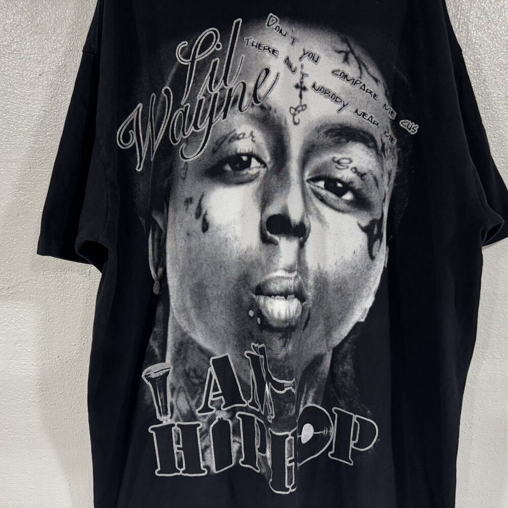 Vintage Lil Wayne Rap Tee T-Shirt I Am Hip Hop Black Men's 4XL Concert Tour - Picture 4 of 12